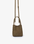 HOLLACE MINI TOTE WOVEN FAUX SUEDE OLIVE