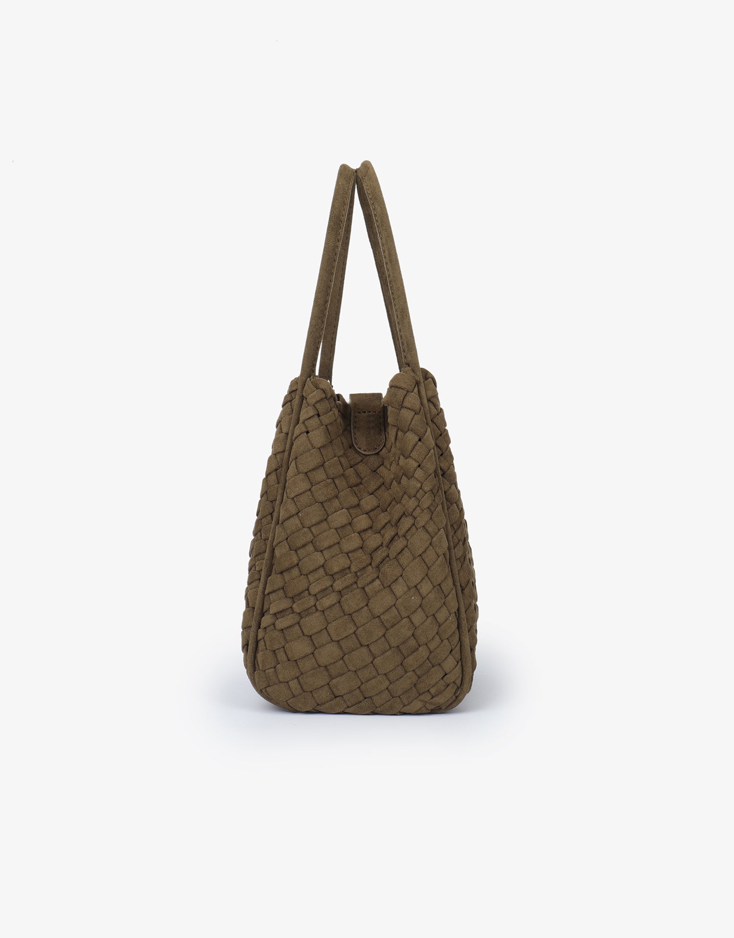 HOLLACE MINI TOTE WOVEN FAUX SUEDE OLIVE