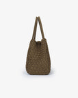 HOLLACE MINI TOTE WOVEN FAUX SUEDE OLIVE