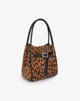 HOLLACE MINI  TOTE SUEDE WITH BUCKLE LEOPARD