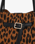 HOLLACE MINI  TOTE SUEDE WITH BUCKLE LEOPARD