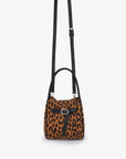 HOLLACE MINI  TOTE SUEDE WITH BUCKLE LEOPARD