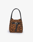 HOLLACE MINI  TOTE SUEDE WITH BUCKLE LEOPARD