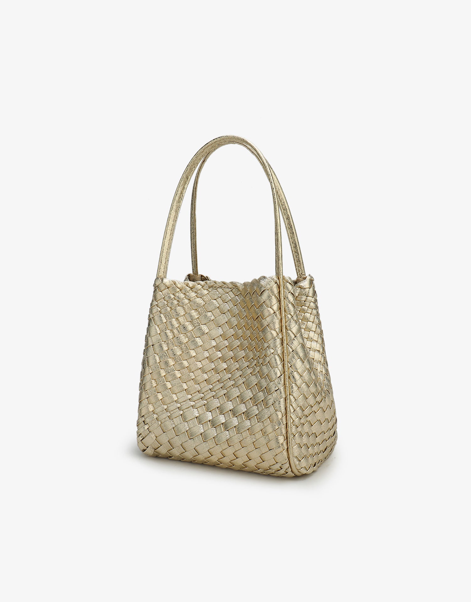 HOLLACE MINI TOTE WOVEN HI SHINE PLATINUM