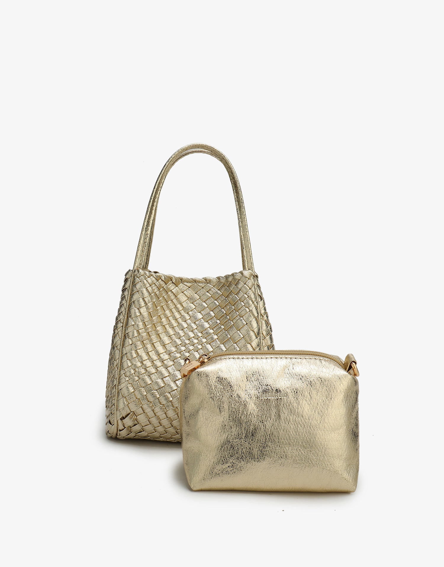 HOLLACE MINI TOTE WOVEN HI SHINE PLATINUM