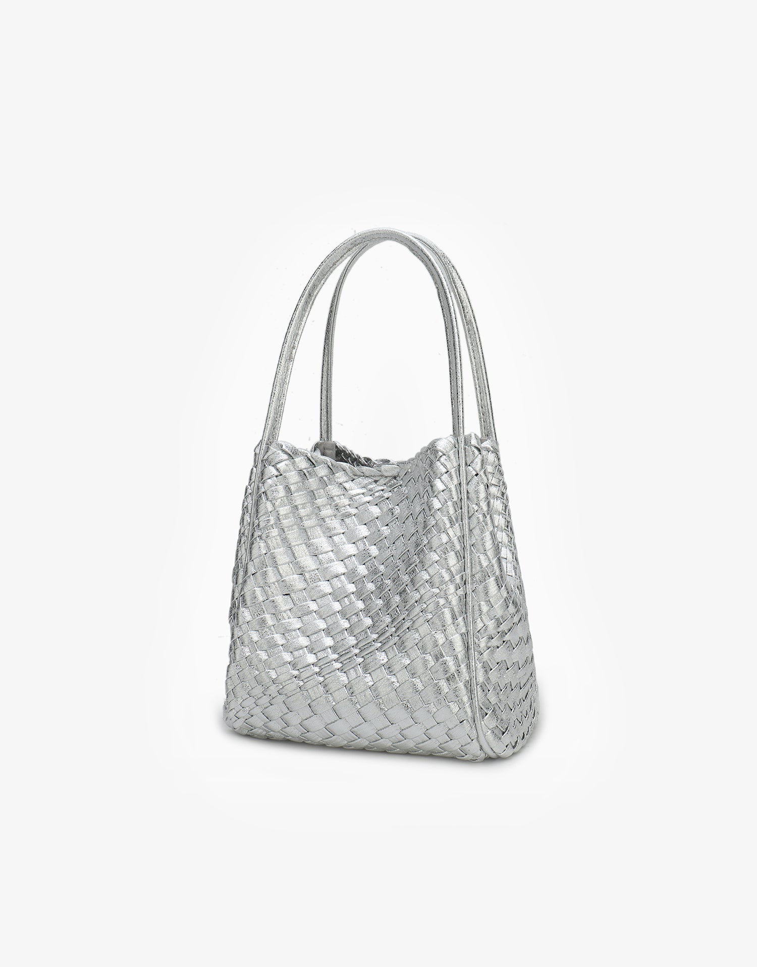 HOLLACE MINI TOTE WOVEN HI SHINE SILVER