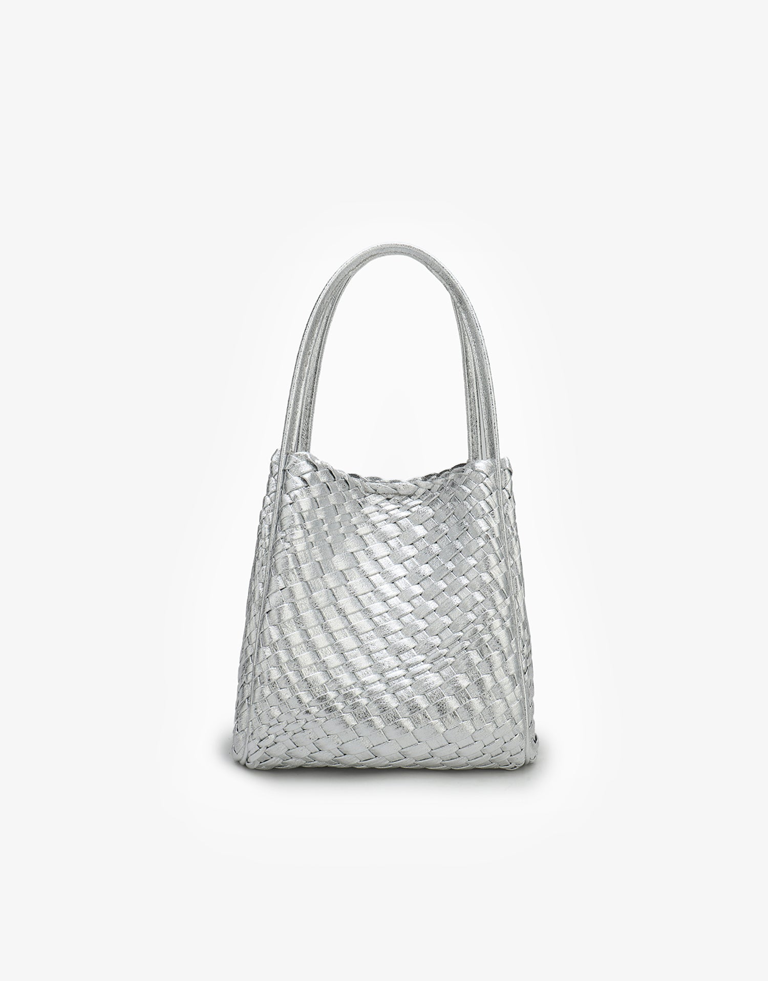 HOLLACE MINI TOTE WOVEN HI SHINE SILVER