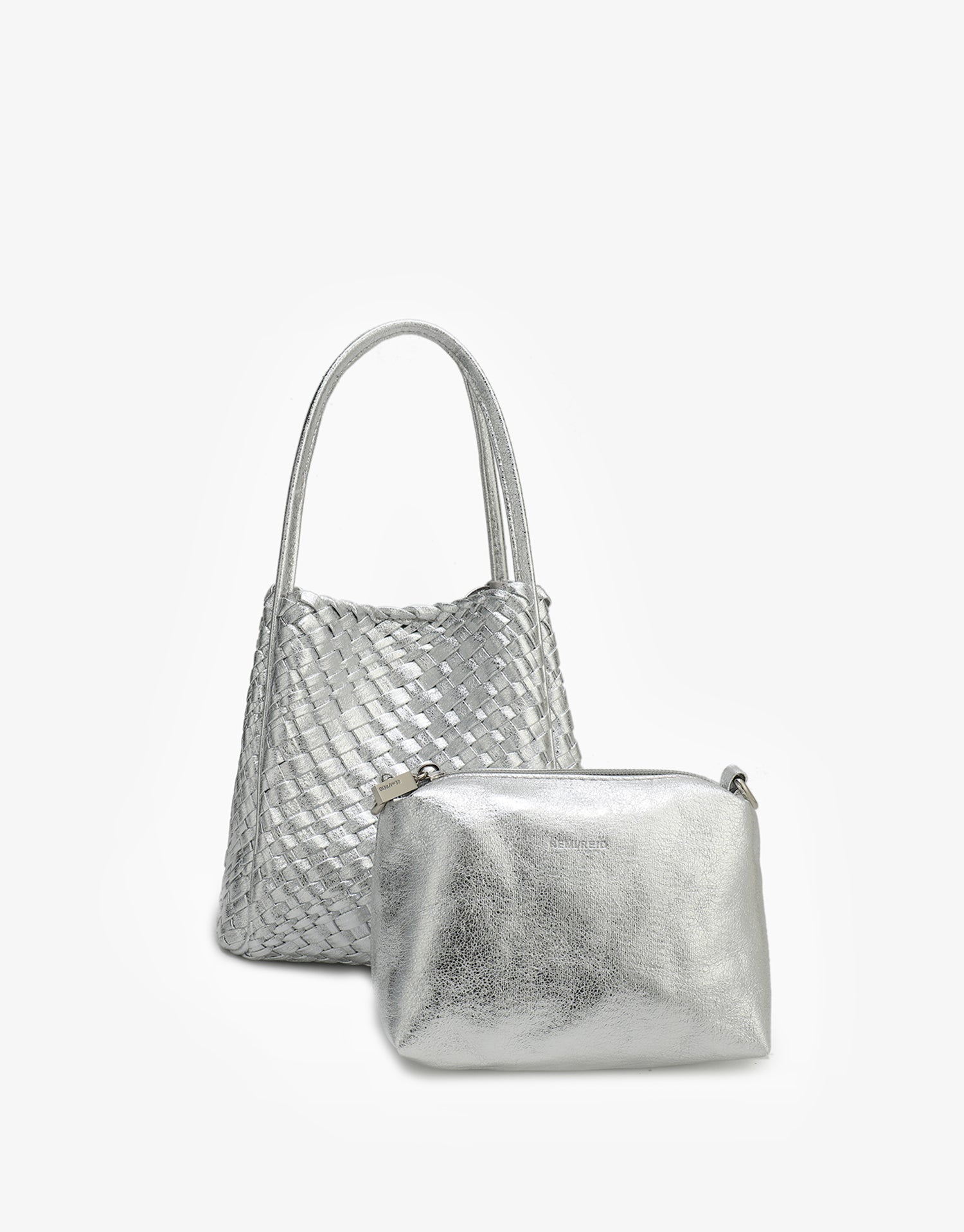 HOLLACE MINI TOTE WOVEN HI SHINE SILVER