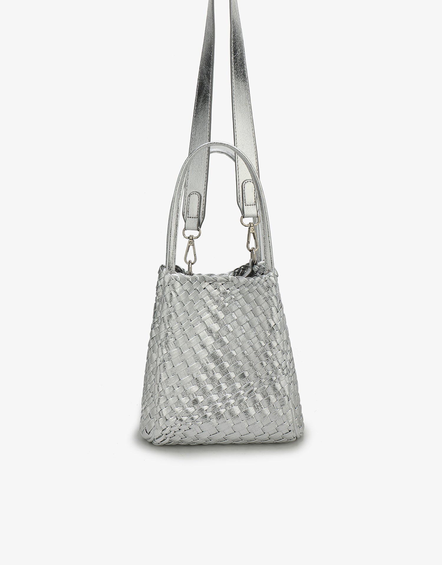 HOLLACE MINI TOTE WOVEN HI SHINE SILVER