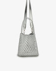 HOLLACE MINI TOTE WOVEN HI SHINE SILVER