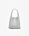 HOLLACE MINI TOTE WOVEN HI SHINE SILVER