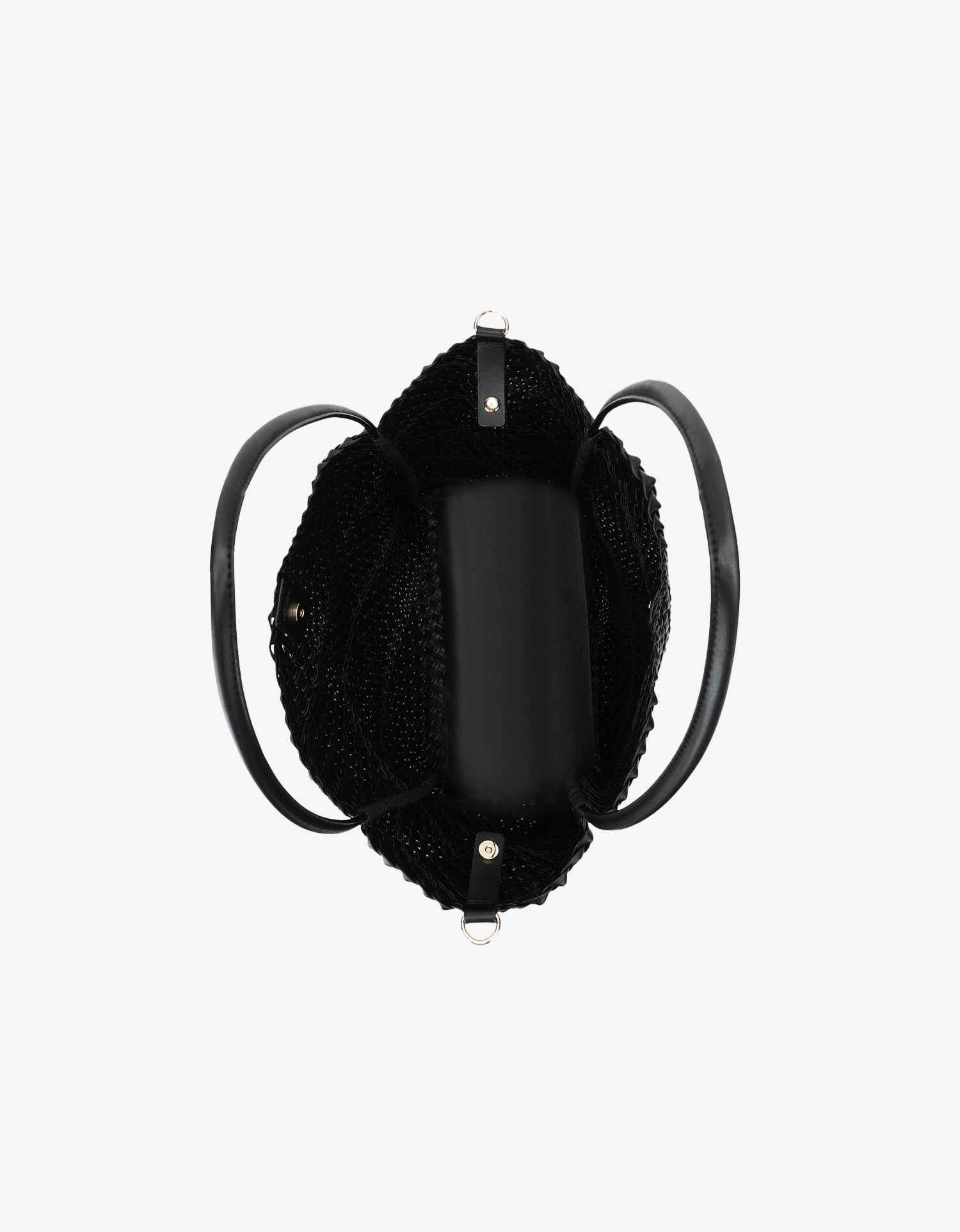 HOLLACE NORTH SOUTH TOTE WOVEN BLACK