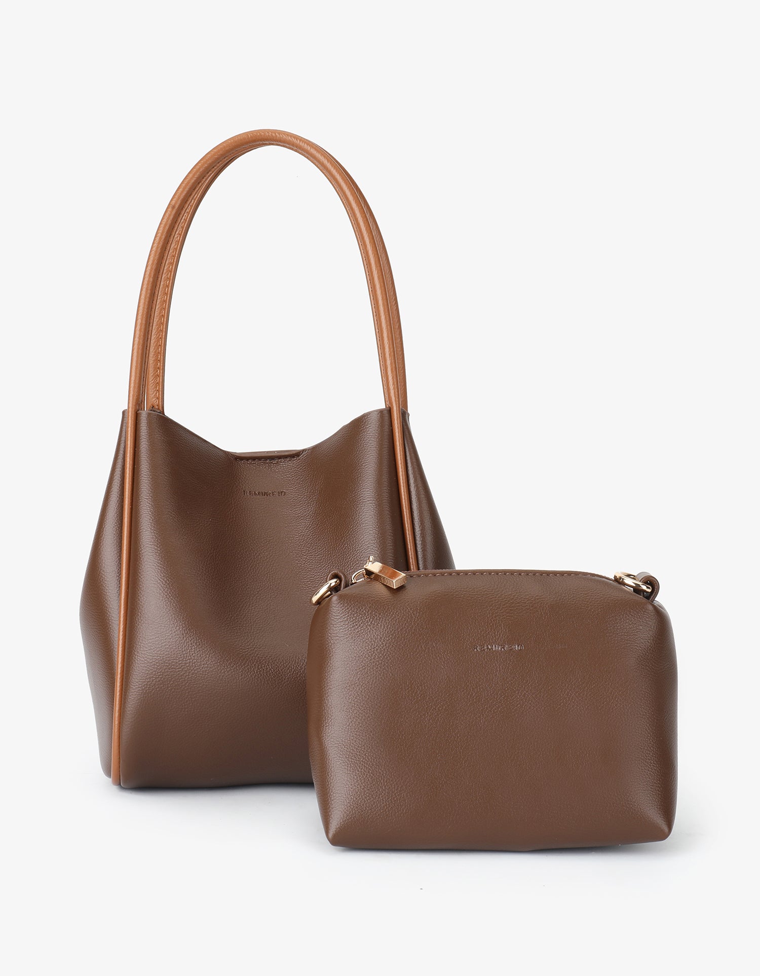 HOLLACE MINI TOTE CANVAS CONTRAST PIPING ESPRESSO/BROWN