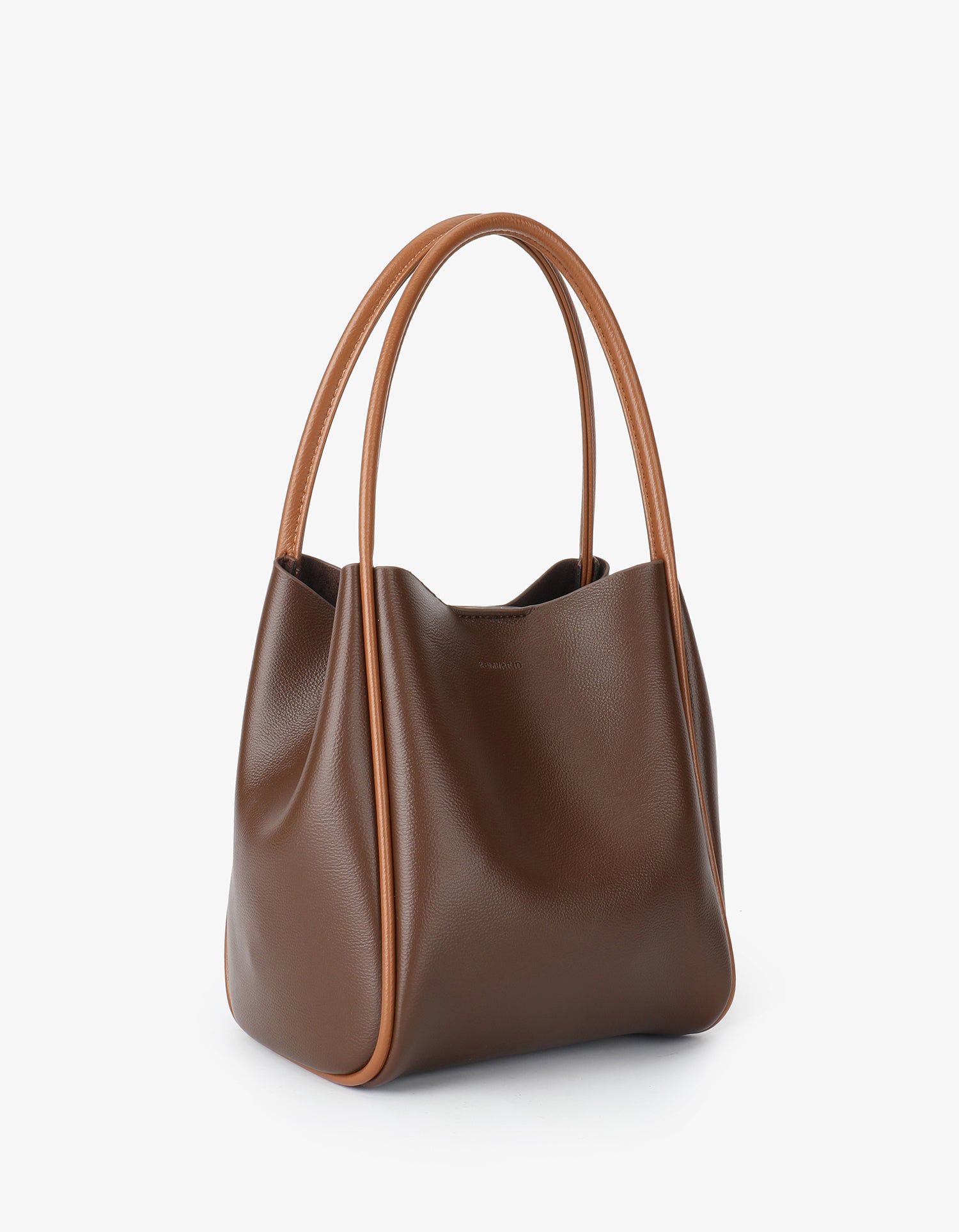 HOLLACE MINI TOTE CANVAS CONTRAST PIPING ESPRESSO/BROWN