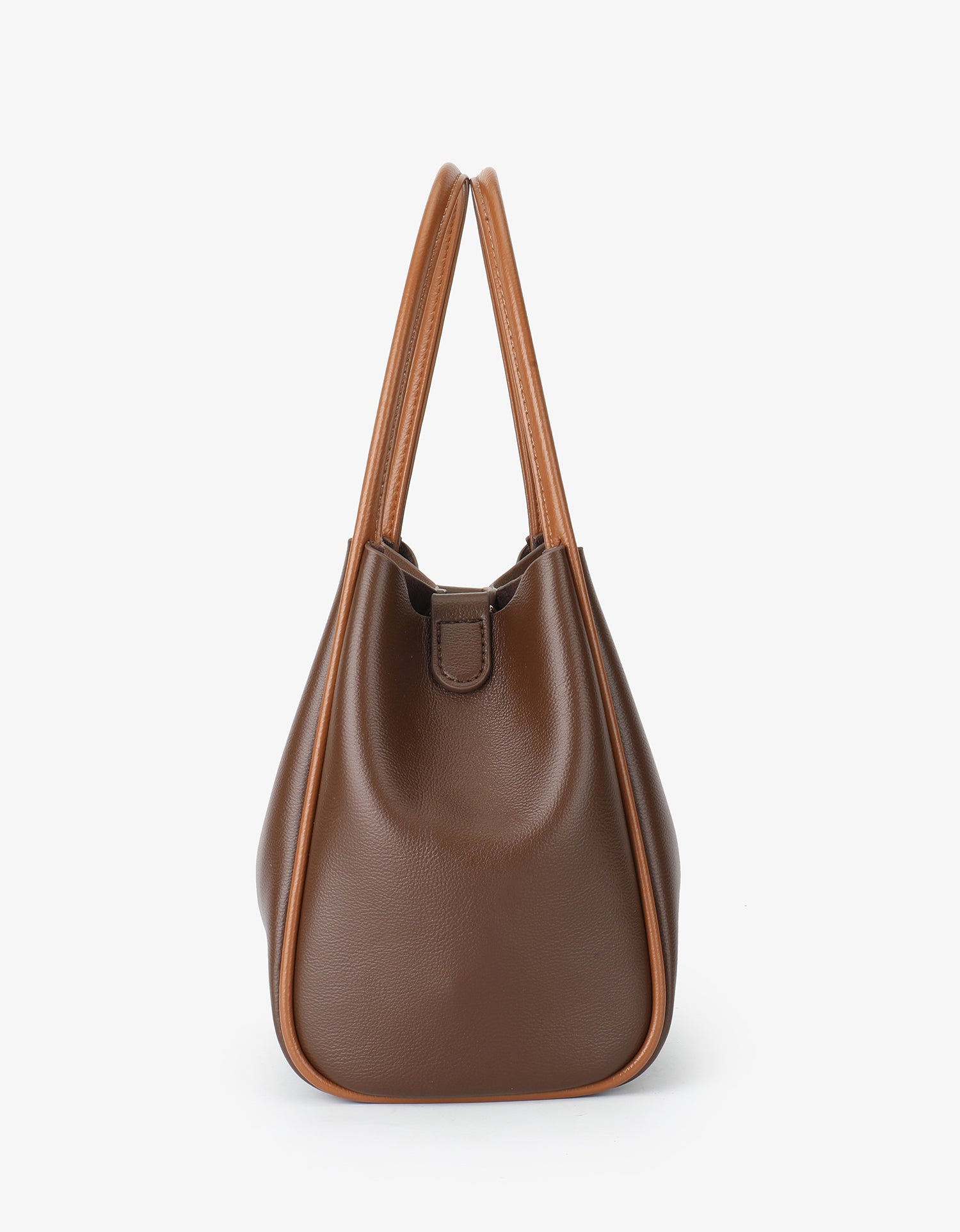 HOLLACE MINI TOTE CANVAS CONTRAST PIPING ESPRESSO/BROWN