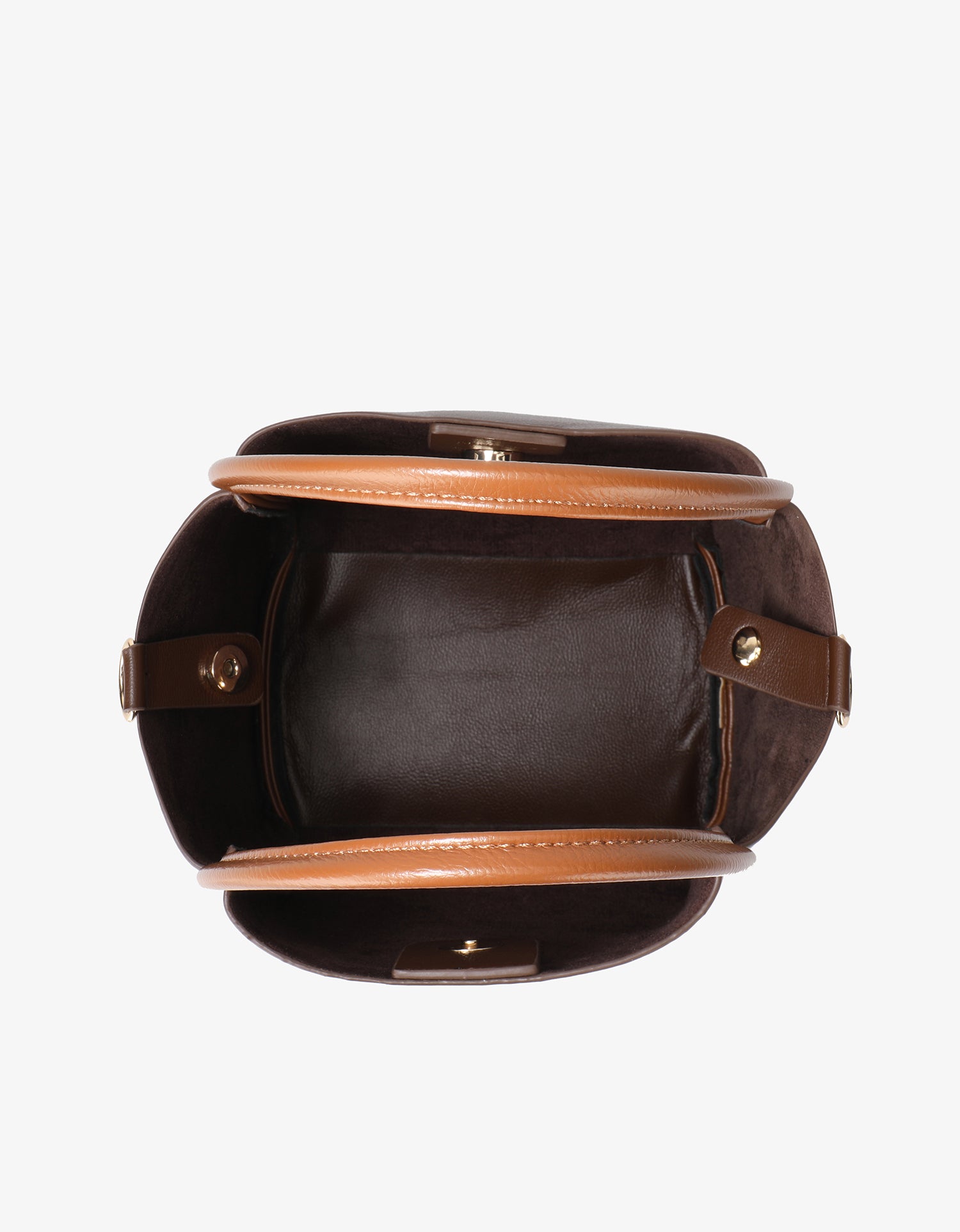 HOLLACE MINI TOTE CANVAS CONTRAST PIPING ESPRESSO/BROWN