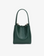 A green mini tote handbag with two handles and a front zipper closure_Remi and Reid