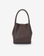 A brown mini tote handbag with two handles and a front pocket by Remi and Reid.