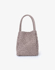 HOLLACE MINI TOTE WOVEN FAUX SUEDE DARK TAUPE