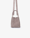 HOLLACE MINI TOTE WOVEN FAUX SUEDE DARK TAUPE