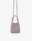 HOLLACE MINI TOTE WOVEN FAUX SUEDE DARK TAUPE