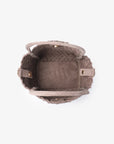 HOLLACE MINI TOTE WOVEN FAUX SUEDE DARK TAUPE