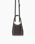 Dark brown mini tote bag with top handles and detachable crossbody strap_Remi and Reid