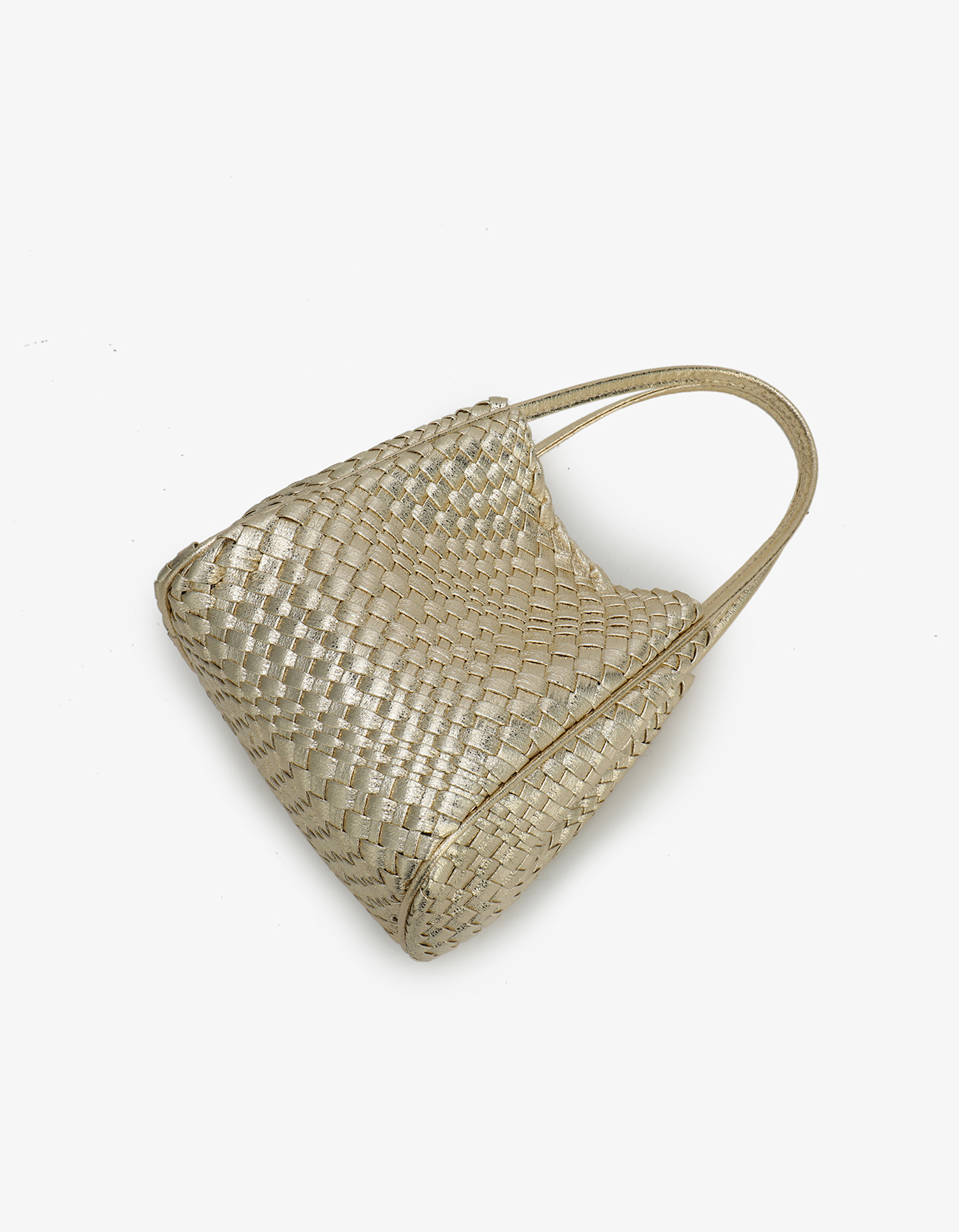HOLLACE MINI TOTE WOVEN HI SHINE PLATINUM