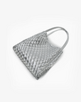 HOLLACE MINI TOTE WOVEN HI SHINE SILVER