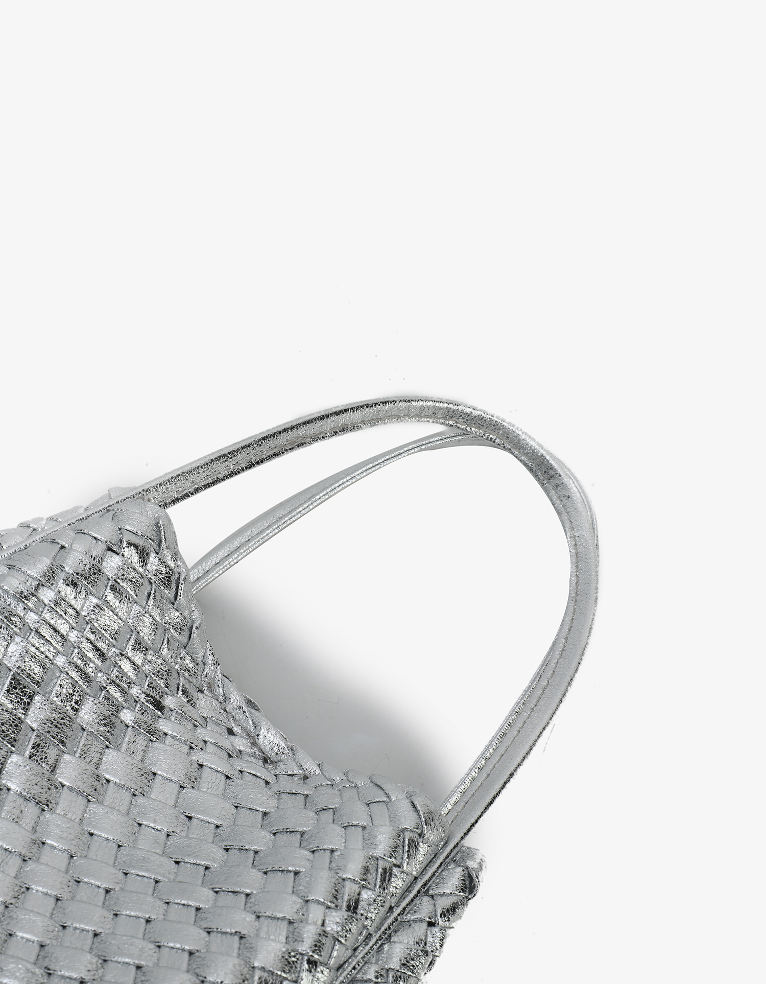 HOLLACE MINI TOTE WOVEN HI SHINE SILVER