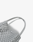HOLLACE MINI TOTE WOVEN HI SHINE SILVER