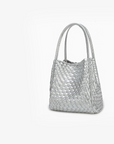 HOLLACE MINI TOTE WOVEN HI SHINE SILVER