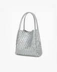 HOLLACE MINI TOTE WOVEN HI SHINE SILVER