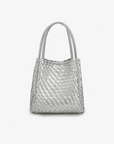 HOLLACE MINI TOTE WOVEN HI SHINE SILVER
