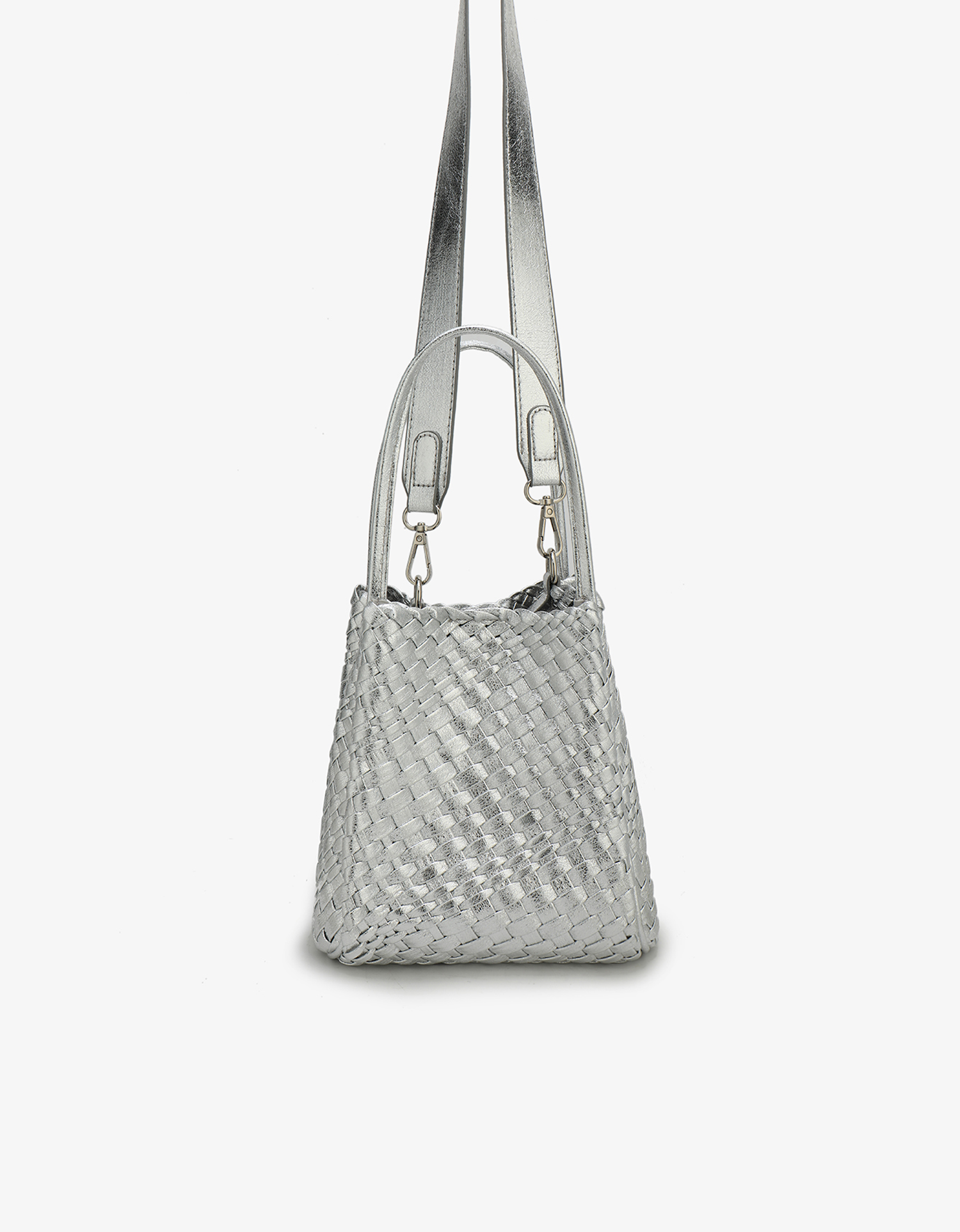 HOLLACE MINI TOTE WOVEN HI SHINE SILVER