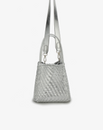 HOLLACE MINI TOTE WOVEN HI SHINE SILVER