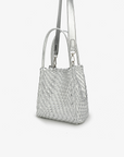 HOLLACE MINI TOTE WOVEN HI SHINE SILVER