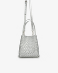 HOLLACE MINI TOTE WOVEN HI SHINE SILVER