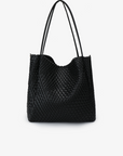 HOLLACE NORTH SOUTH TOTE WOVEN BLACK