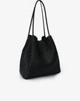 HOLLACE NORTH SOUTH TOTE WOVEN BLACK