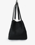 HOLLACE NORTH SOUTH TOTE WOVEN BLACK