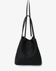HOLLACE NORTH SOUTH TOTE WOVEN BLACK