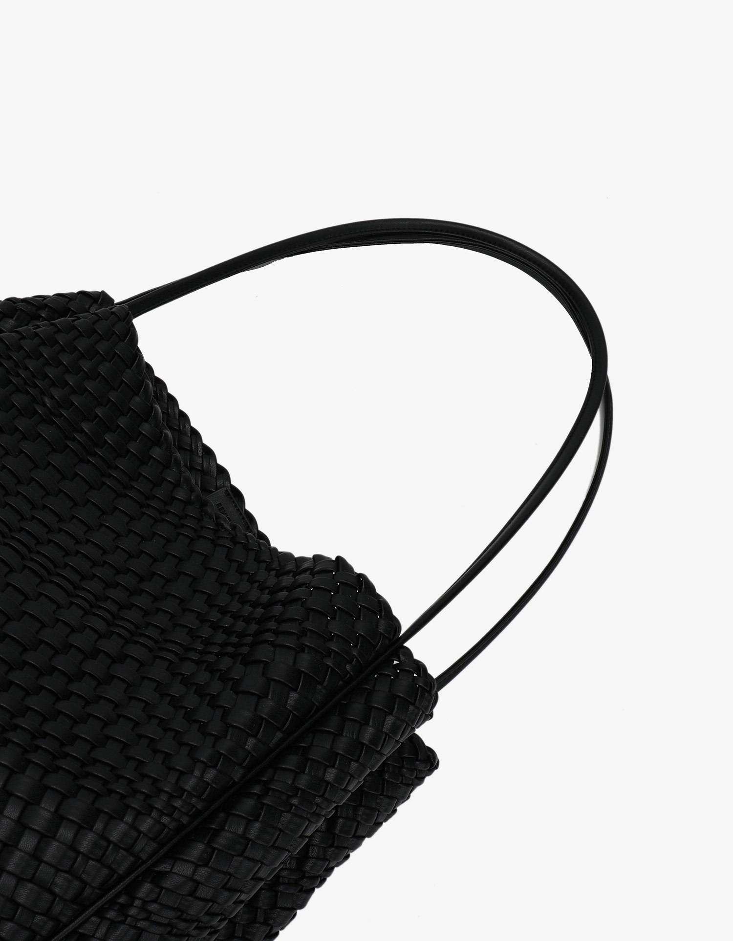 HOLLACE NORTH SOUTH TOTE WOVEN BLACK