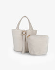 JOYA BUCKET MINI FAUX SUEDE CREAM