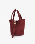 JOYA BUCKET MINI FAUX SUEDE WINE