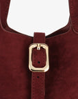 JOYA BUCKET MINI FAUX SUEDE WINE
