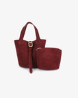 JOYA BUCKET MINI FAUX SUEDE WINE