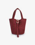 JOYA BUCKET MINI FAUX SUEDE WINE