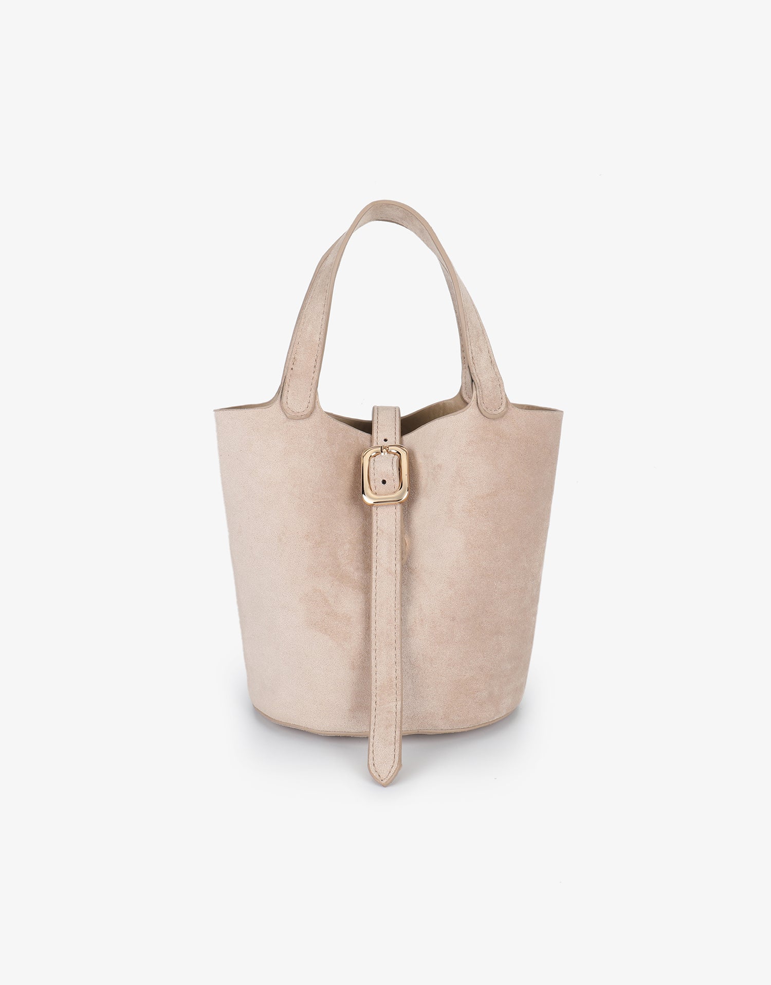Cream beige handbag with buckle strap design_Remi and Reid