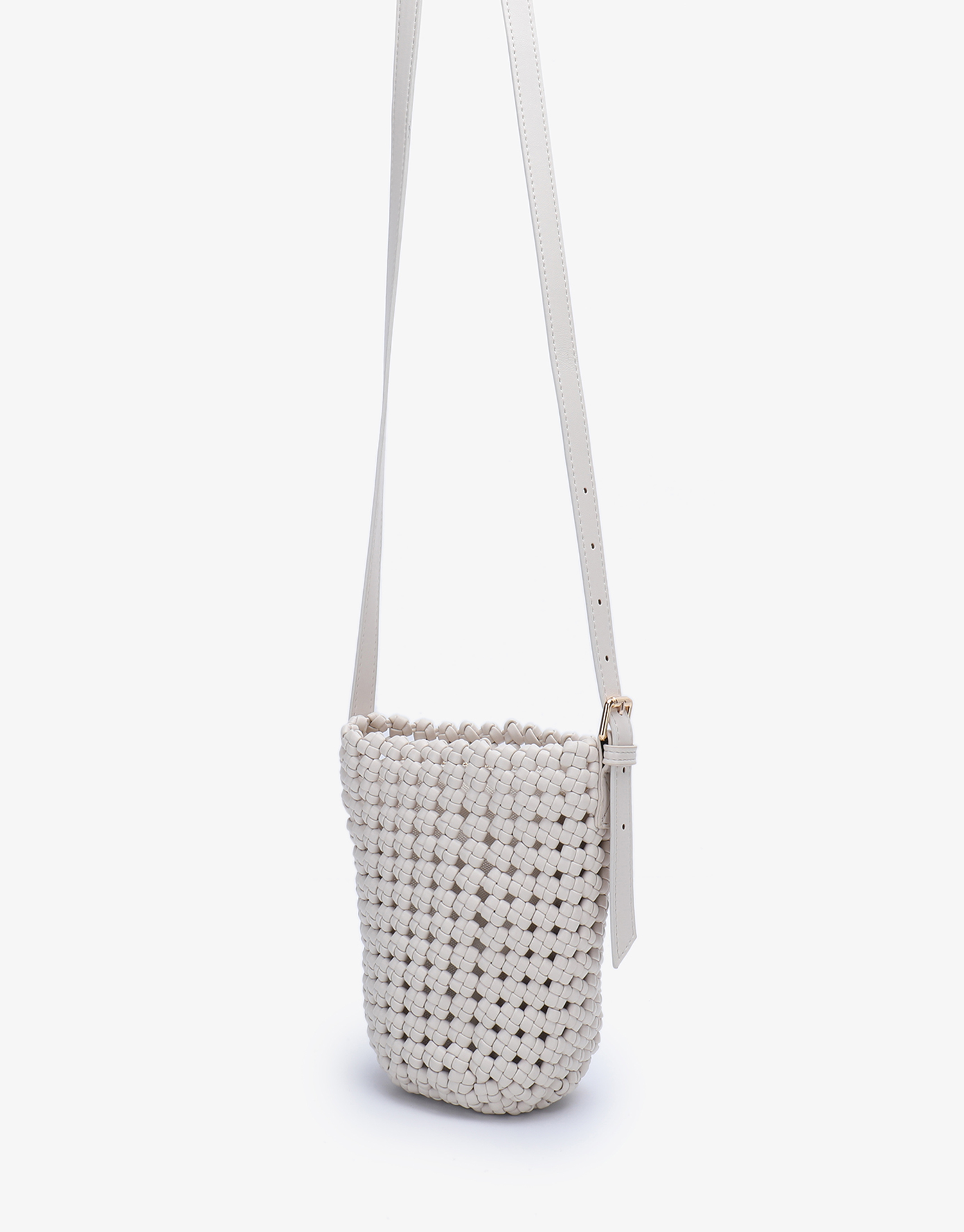 KALANI WOVEN BUCKET BAG MINI CREAM